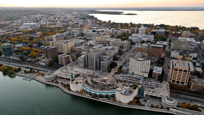 Aerial shot of UW campus